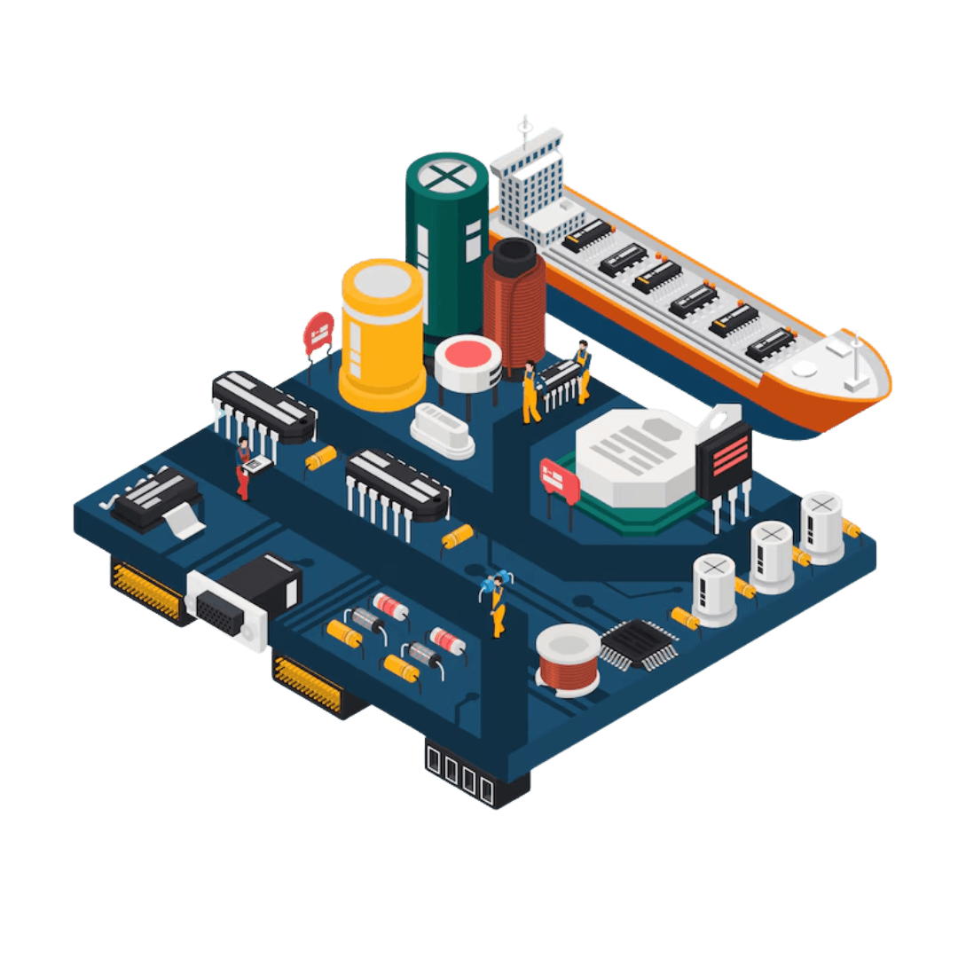 Electronics Industry 3D Illustration