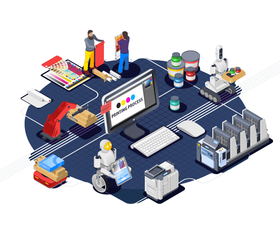 3d illustration of paint manufacturing industry