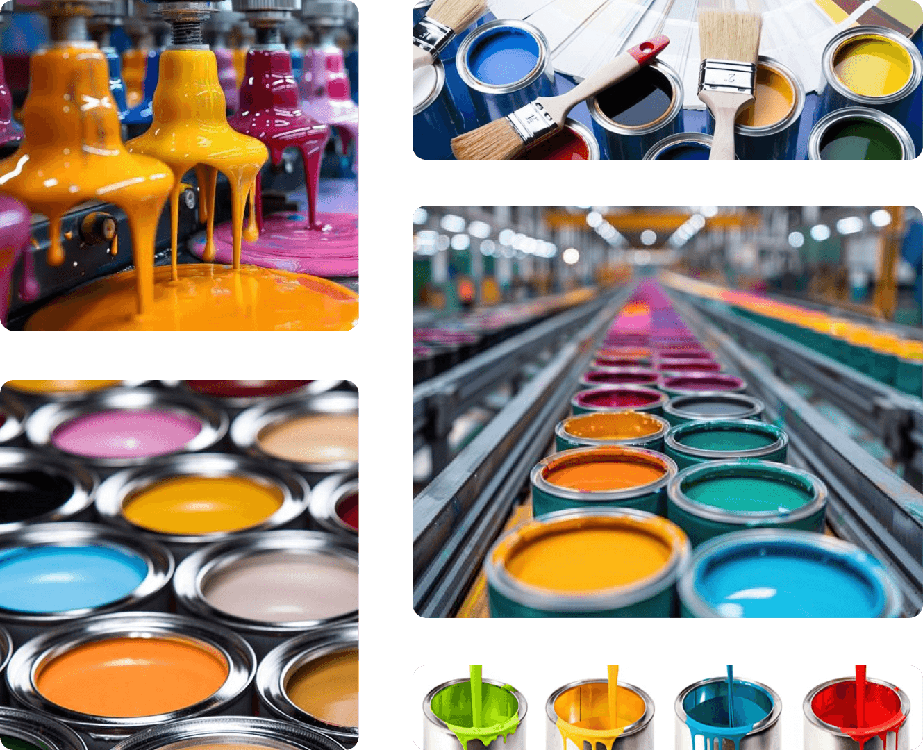 3d illustration of paint manufacturing industry