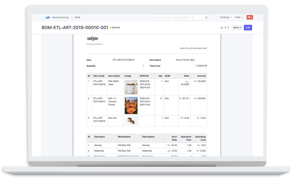 ERP for Bill of Materials (BOM)